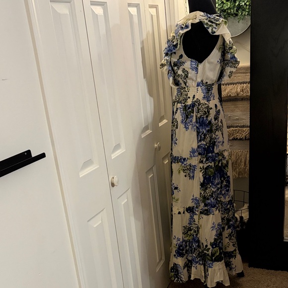 Caroline Constas Blue and White Floral Maxi Dress - Picture 3 of 8